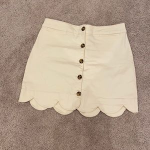Francesca’s White Button Down Skirt